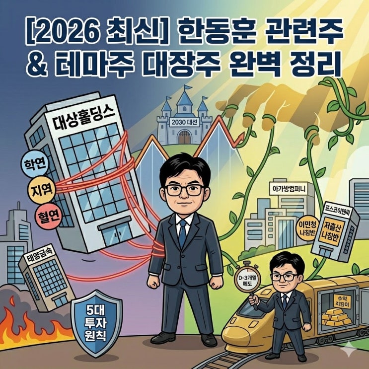  한동훈 관련주 TOP 5 인맥주부터 2030 대선 정책 수혜주까지 총정리