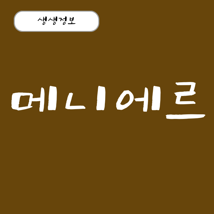 메니에르증후군 증상과 치료법 초기 감별법
