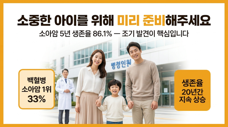 소중한 아이를 위해 미리 준비해주세요 | 0~14세 소아암 1위 백혈병 — 5년 생존율 86.1% 증상·....