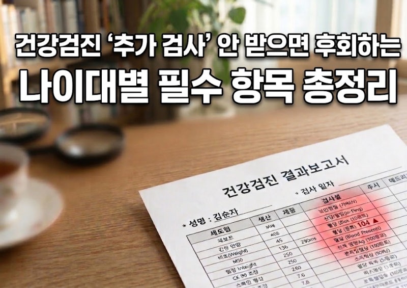 종합건강검진 추가 건강검진 목록: 나이대별 생애주기별 필수 항목 및 주의사항 총정리