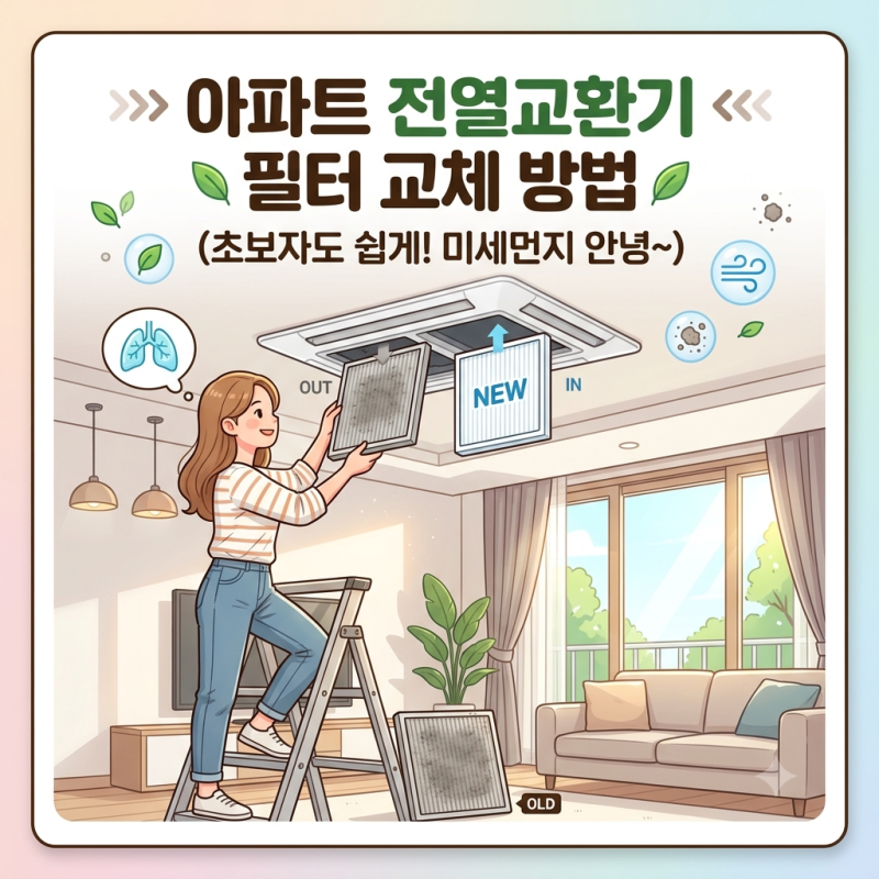 아파트 전열교환기 필터 교체 방법, 드라이버 하나면 진짜 됩니다