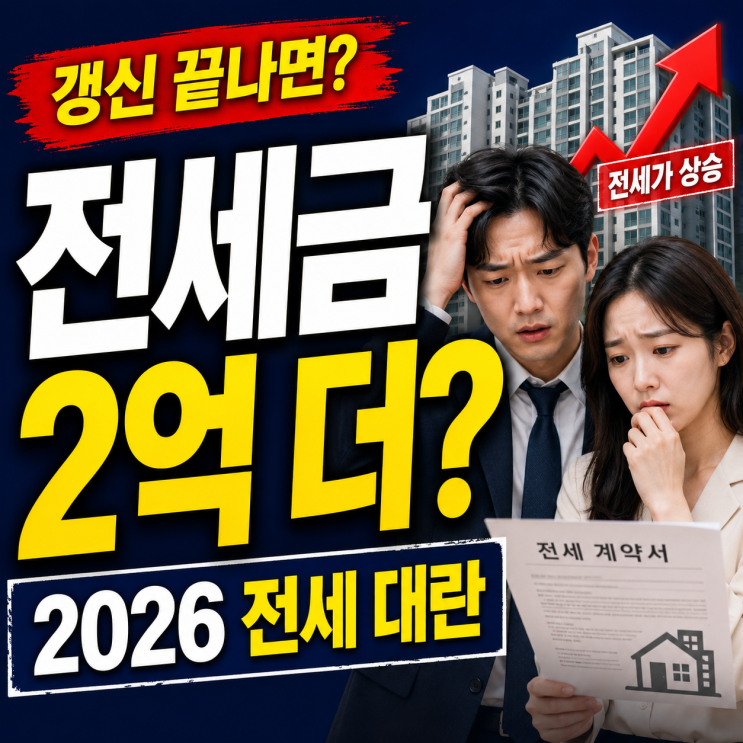 "전세금 2억 더 준비하세요" 계약갱신청구권 만료가 가져올 2026년 전세 시장 시나리오