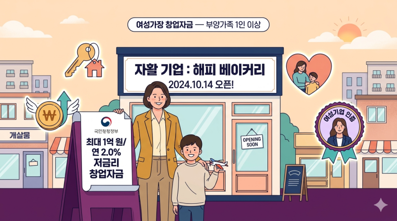 여성가장 창업자금 지원 완전 정리 2026 (점포 임대보증금 최대 1억·연 2.0%·한국여성경제인협....