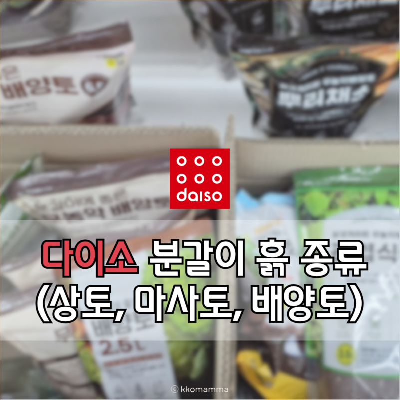 다이소 분갈이 흙 종류 정리 (원예용 상토, 마사토, 배양토)