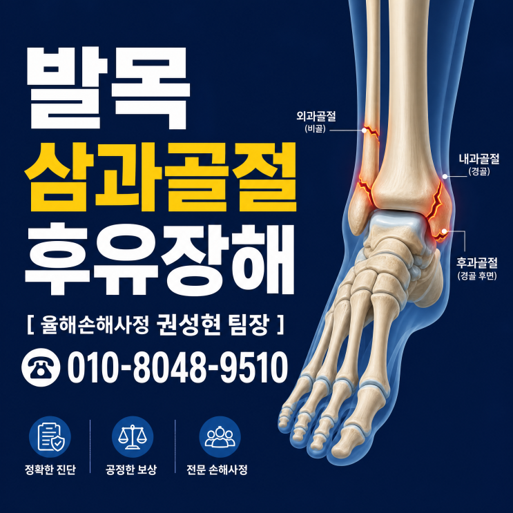  발목 삼복사골절 후유장해 보험금 청구 요령과 분쟁해결!