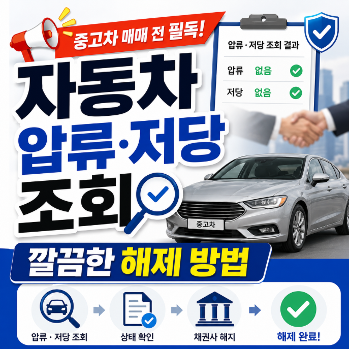 중고차 매매 전 필독! 자동차 압류·저당 조회 및 깔끔한 해제 방법