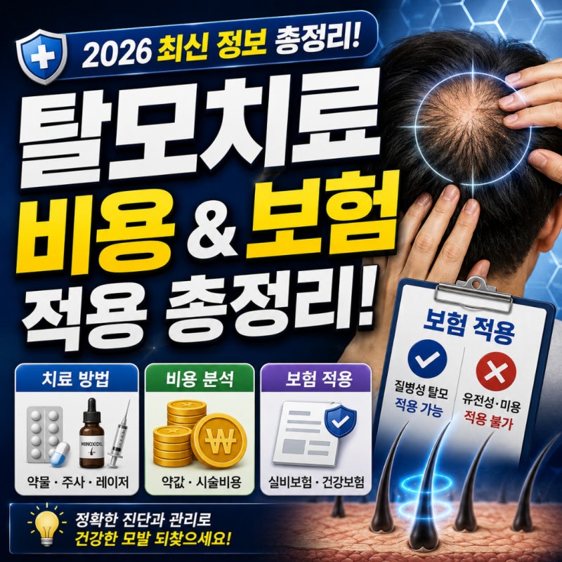 탈모치료 비용 및 효과적인 방법과 실비 실손 의료보험 적용 기준 총정리