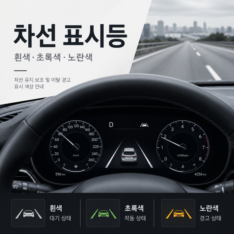 차선 보조 표시등이 갑자기 노랗게 바뀌었다면? 색깔별 의미 파악하기
