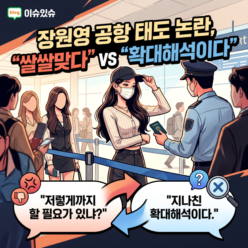 장원영 공항 논란, "연예인병 말기 vs 지나친 확대해석" 엇갈리는 여론
