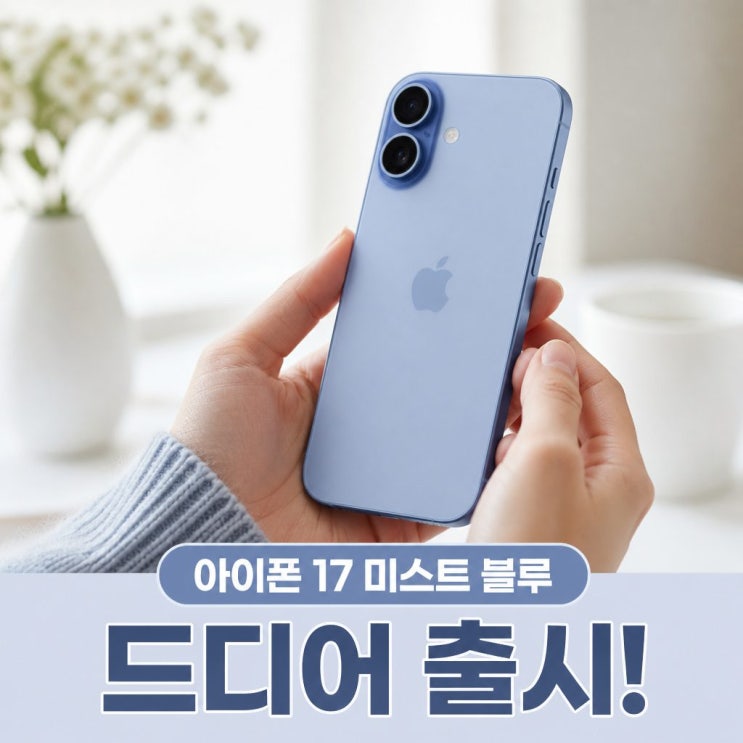  애플 아이폰 17 자급제 256GB, 미스트 블루
