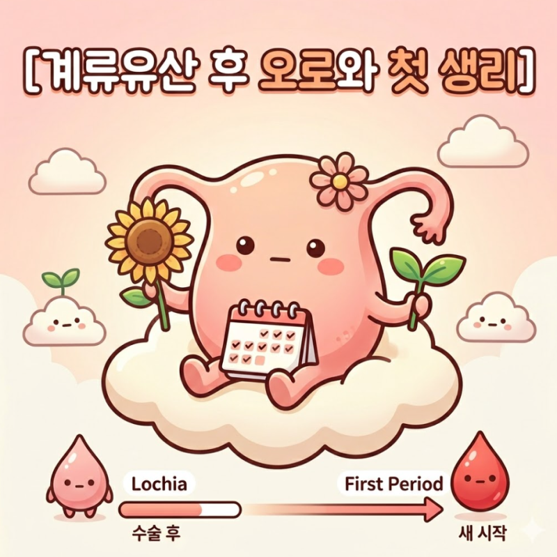 계류유산 소파술 후 첫 생리 시기와 오로 구분법
