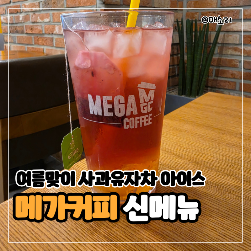 내돈내산 메가커피 신메뉴 추천 - 여름맞이 사과유자차 아이스 후기