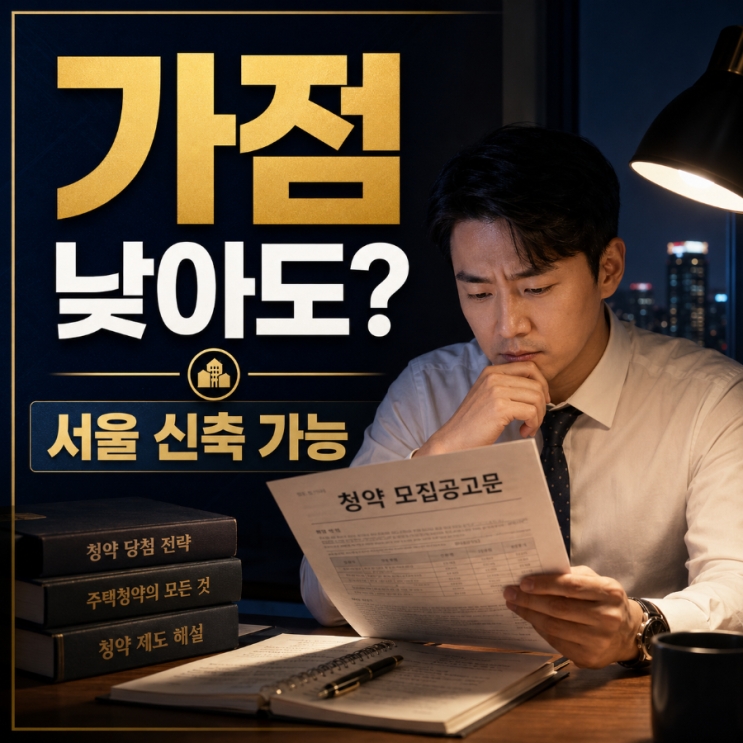  청약 가점 낮아도 서울 신축 가능? 생애최초 특별공급 자격부터 1인 가구 당첨 꿀팁까지