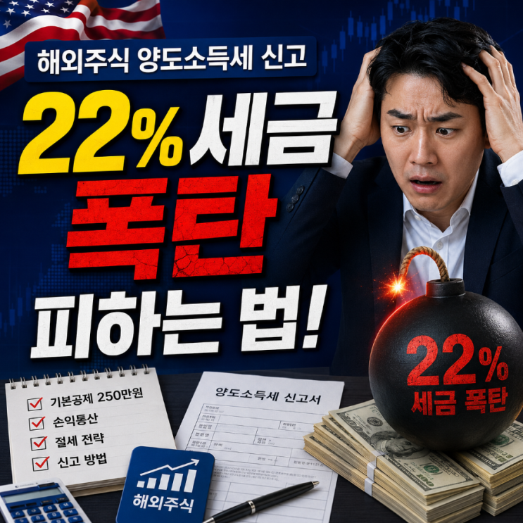  해외주식 양도소득세 신고, 22% 세금 폭탄 피하는 법! 30대 이책임의 매수 매도 내역 정리 및 대행 서비스 이용 꿀팁