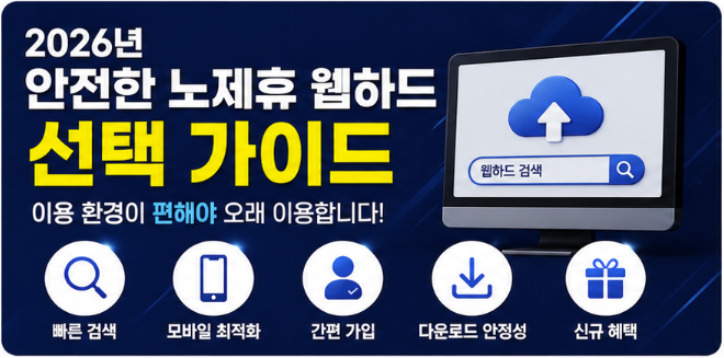  안전한 노제휴 웹하드 찾는 법｜2026년 최신 선택 가이드
