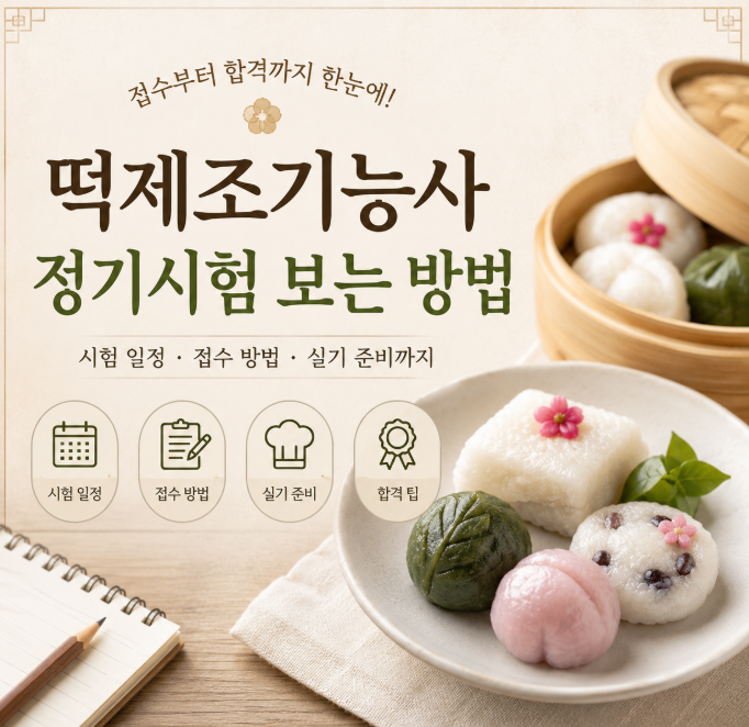 떡제조기능사 정기시험 보는 방법, 접수 전 알아야 할 것들