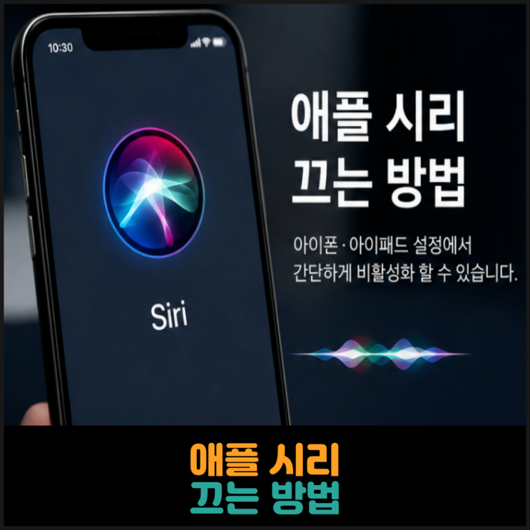  애플 시리 끄는 방법