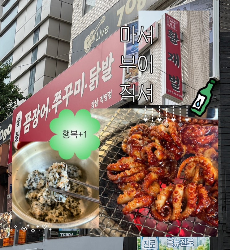  강남구청 맛집 황재벌 강남점 숯불쭈꾸미에 술 한잔하기 좋은 곳