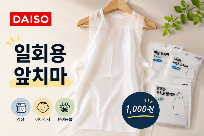 다이소 일회용 앞치마 종류 싹다 털어옴! 다이소 알바가 직접 확인해봤습니다!