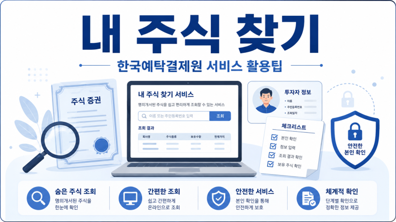 내 주식 찾기, 한국예탁결제원 서비스 활용팁