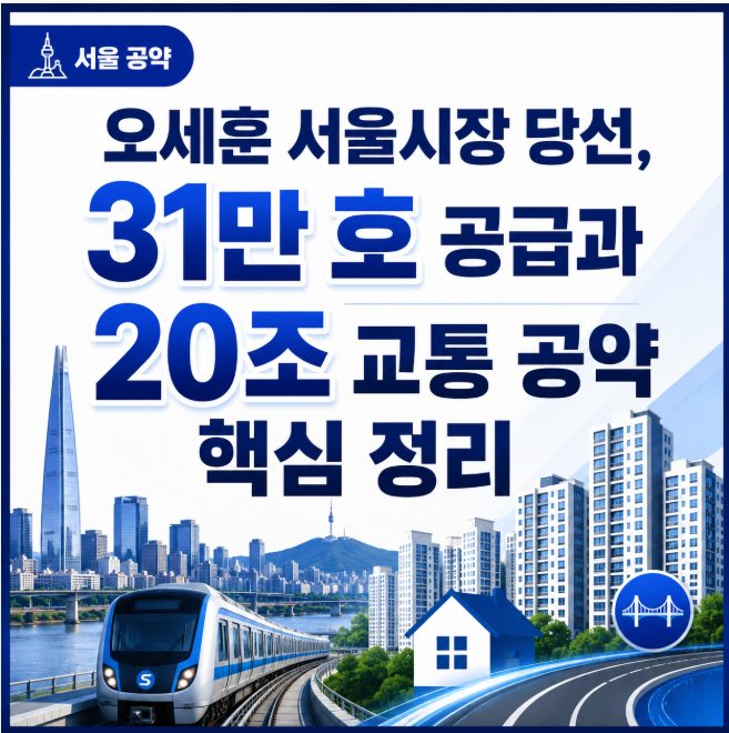 오세훈 서울시장 당선, 31만 호 공급과 20조 교통 공약 핵심 정리