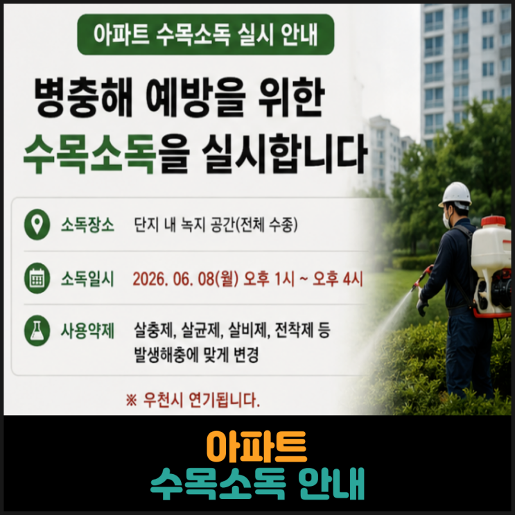  아파트 수목소독 안내
