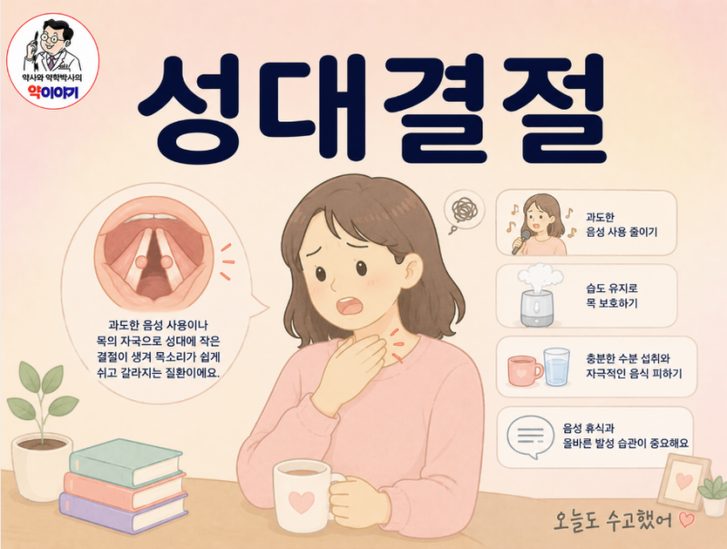 성대결절, "쉰 목소리와 목의 피로를 회복하는 법" — 약사가 풀어쓰는 성대결절 A부터 Z까지