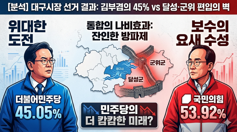 6·3 대구시장 선거 결과 분석: 김부겸의 눈물겨운 도전, 그리고 '달성·군위군 편입'이 남긴 ....