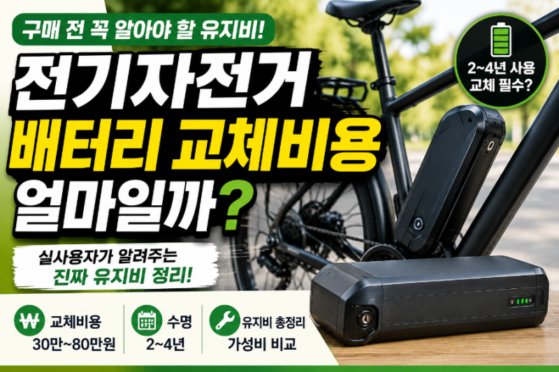 전기자전거 배터리 수명 2~4년? 교체비용 총정리