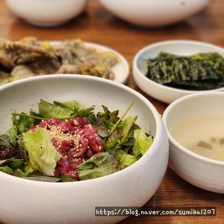  천안 맛집 고운 육회 방앗간 본점 육회비빔밥 주차 후기