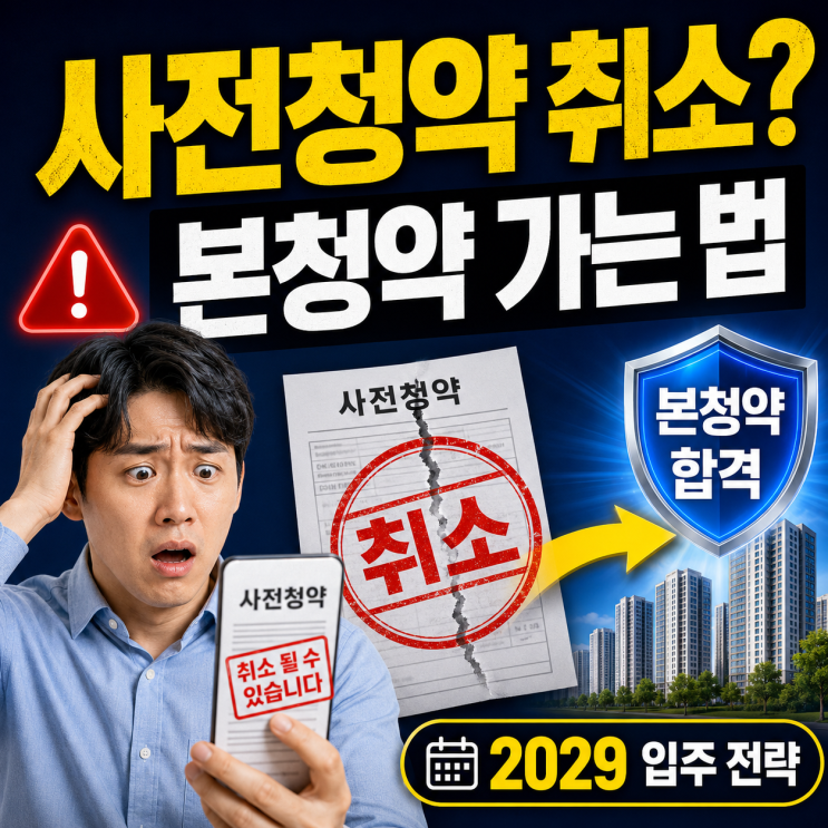  2029년 입주 꿈꾸는 직장인 필독! 사전청약 취소 리스크 피하고 안전하게 본청약 가는 법