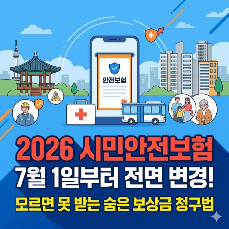 모르면 청구 불가능한 2026 시민안전보험 7월1일부로 바뀜 핵심 요약 및 전국시민안전보험 혜....