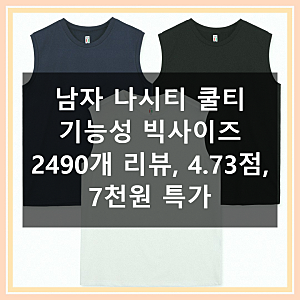 남자 나시티 쿨티 기능성 빅사이즈 직접 써본 솔직 사용기