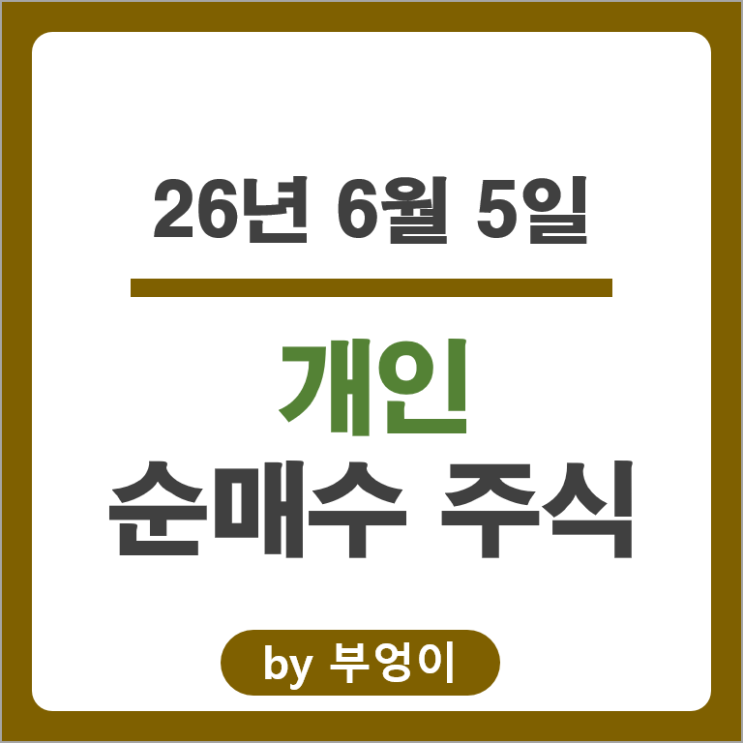 개인 순매수 Top 4 : 삼성전자 SK하이닉스 엘지전자 현대자동차 주가