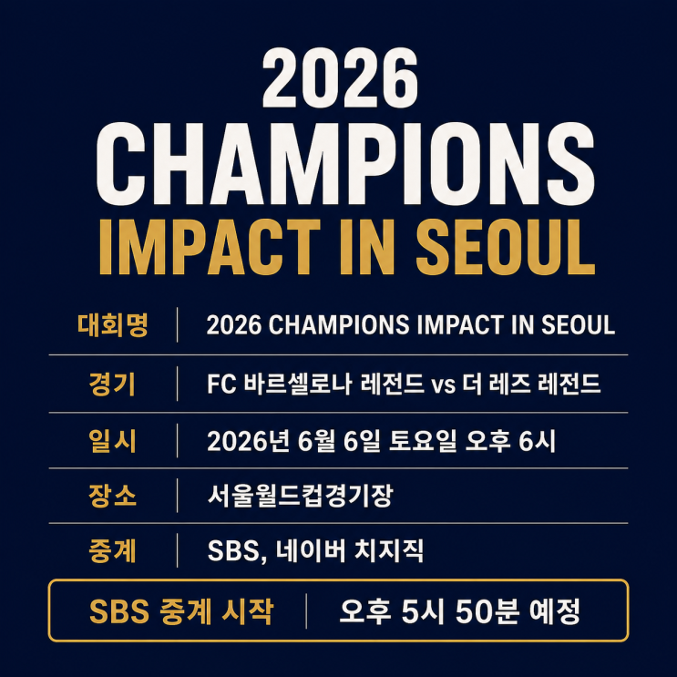  레전드매치 바르셀로나 리버풀 중계 라인업 총정리