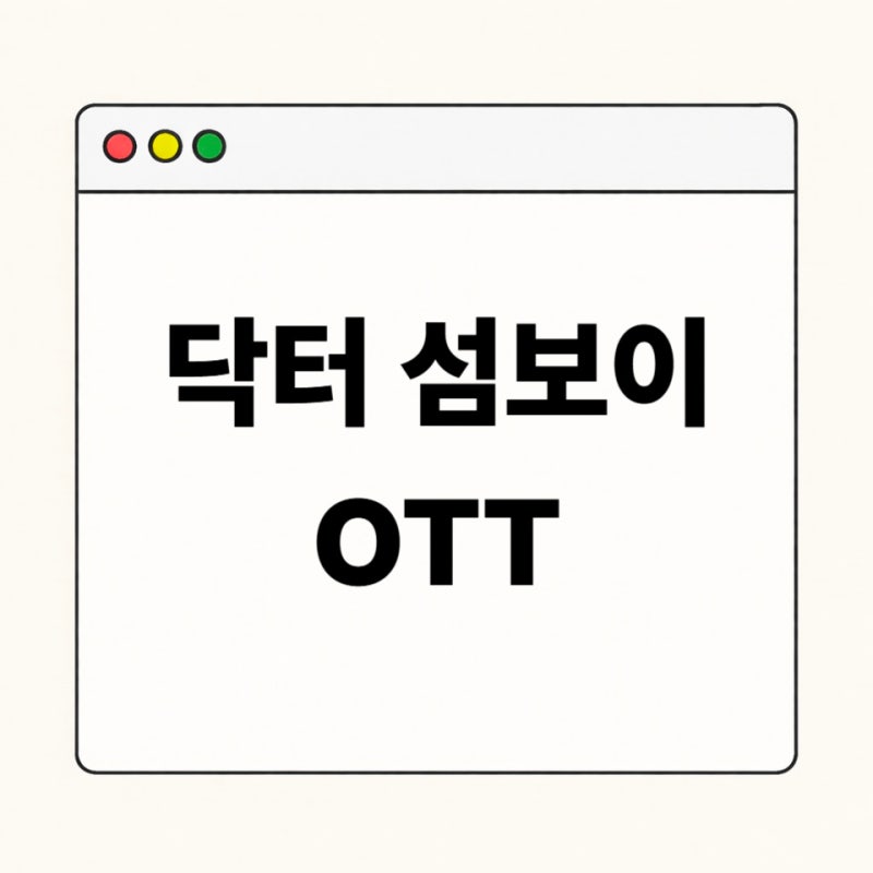 닥터 섬보이 OTT 다시보기, 재방송 편성표 등장인물 촬영지 총정리