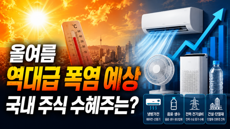  올여름 역대급 폭염 예상, 국내 주식 수혜주는?