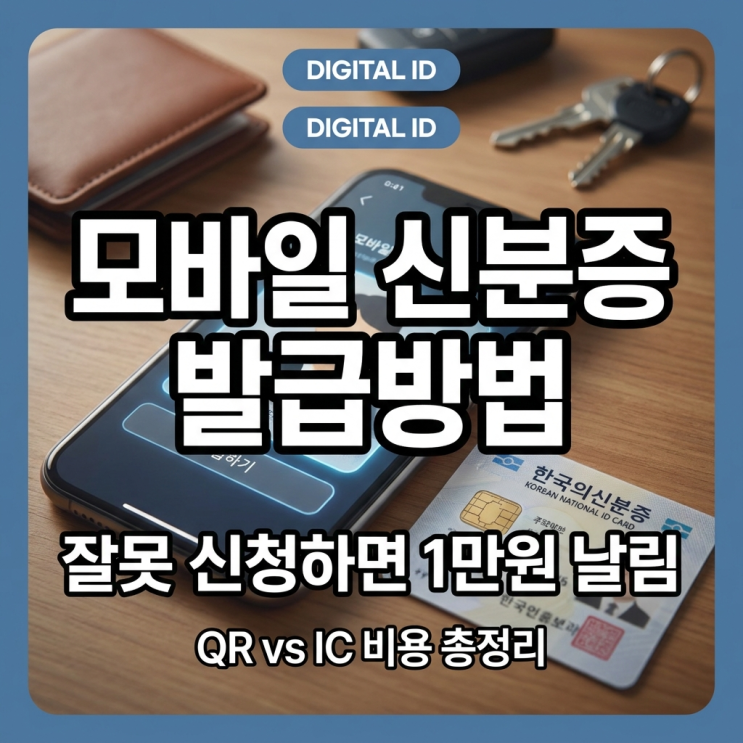  모바일 신분증 발급방법, 잘못 신청하면 1만원 날립니다