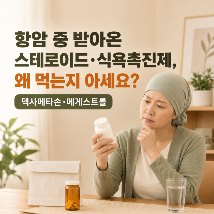  항암 중 처방받아온 스테로이드·식욕촉진제, 왜 먹는지 아세요? (덱사메타손·메게스트롤)