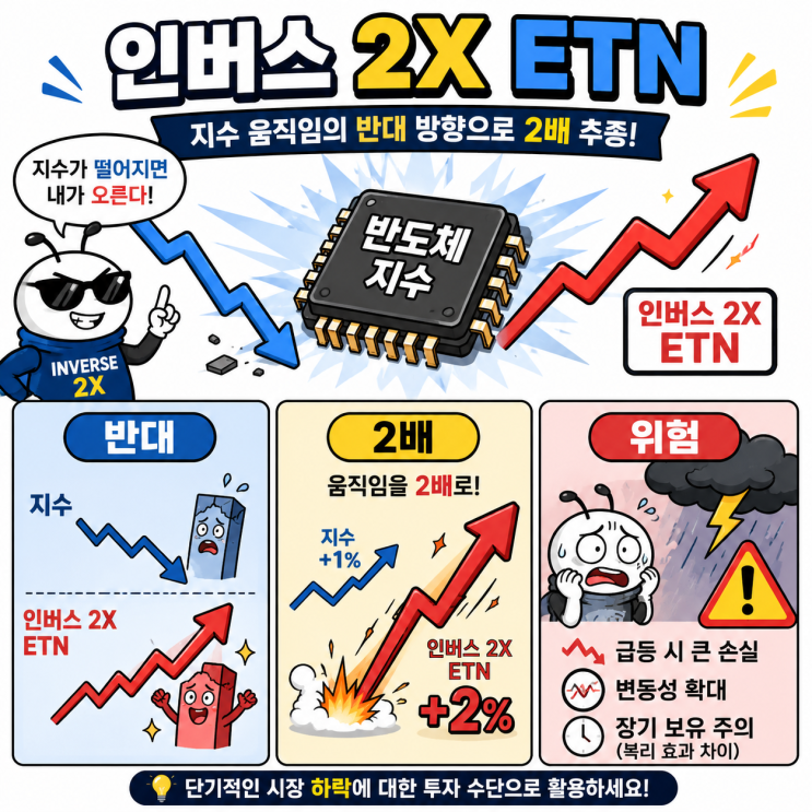  키움 인버스 2X 반도체 ETN, 오를 때 조심할 이유
