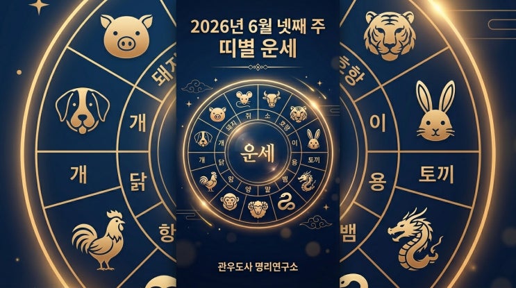  2026년 6월 넷째 주 띠별 운세, 6월 22일부터 28일까지 풀리는 띠 막히는 띠 재물 직장 연애 흐름 총정리