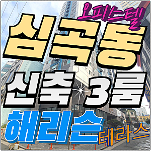 심곡동신축빌라 3룸 테라스 부천역세권과 미래가치 해리슨 오피스텔