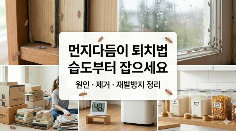 먼지다듬이 퇴치법, 집에 작은 벌레가 보이면 습도부터 확인하세요