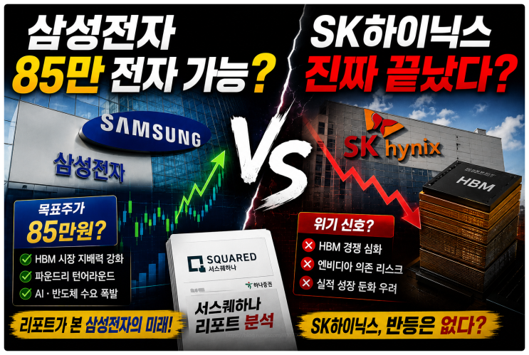  삼성전자 85만 전자 가능? SK하이닉스 진짜 끝났다? (서스퀘하나 리포트 분석)