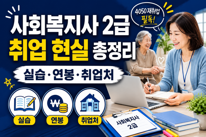 사회복지사 2급 취득 방법과 취업 현실 총정리 (실습·연봉·취업처)