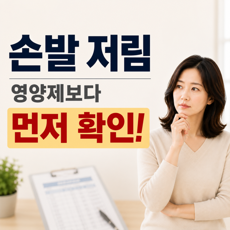 손발 저림이 계속된다면 영양제보다 먼저 확인해야 할 것
