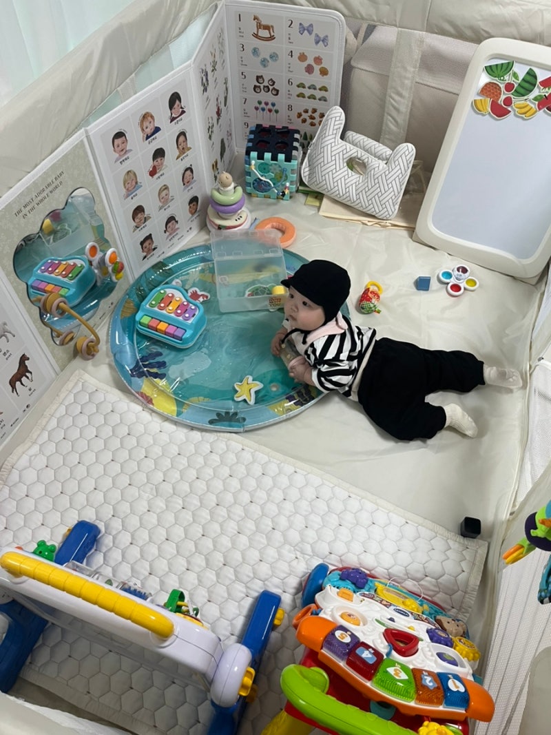 루나스토리 휴대용 베이비룸 내돈내산 한 달 사용 후기! 대형 사이즈 (조립, 세탁)