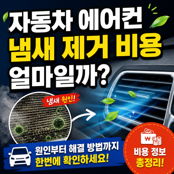  자동차 에어컨 냄새 제거 비용 얼마일까? 원인부터 알아보세요