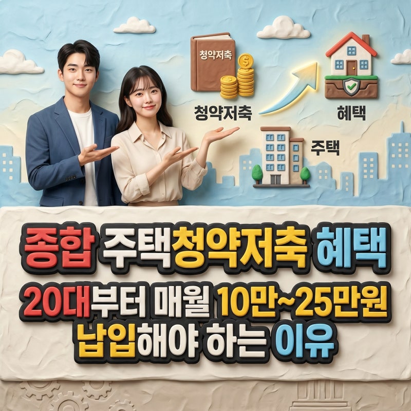 주택청약종합저축 혜택: 20대부터 당장 매월 10~25만 원씩 넣어야 하는 이유