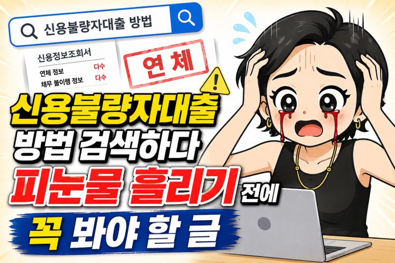 인터넷에 '신용불량자대출 방법' 검색하다 피눈물 흘리기 전에 꼭 봐야 할 글